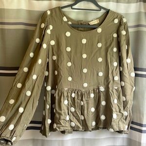 Altar’d State medium light olive long sleeve blouse